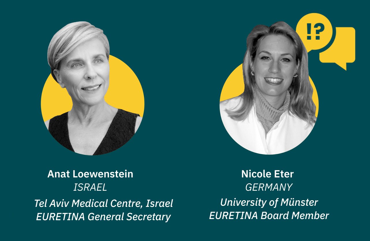 Feature image for Double Debate, featuring headshots of chairs, Anat Loewenstein (Israel) & Nicole Eter (Germany).