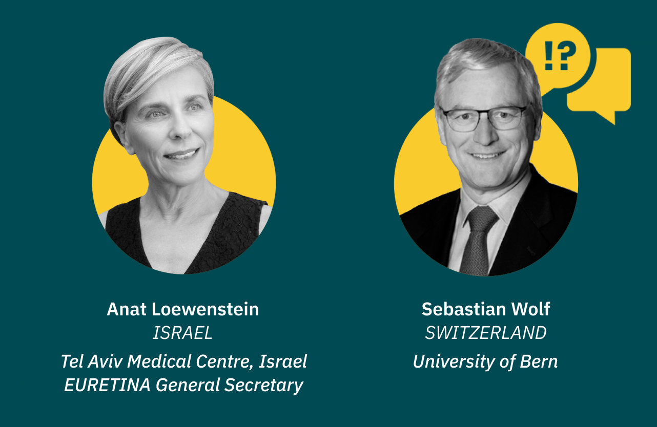 Feature image for Double Debate, featuring headshots of chairs, Anat Loewenstein (Israel) & Sebastian Wolf (Switzerland).