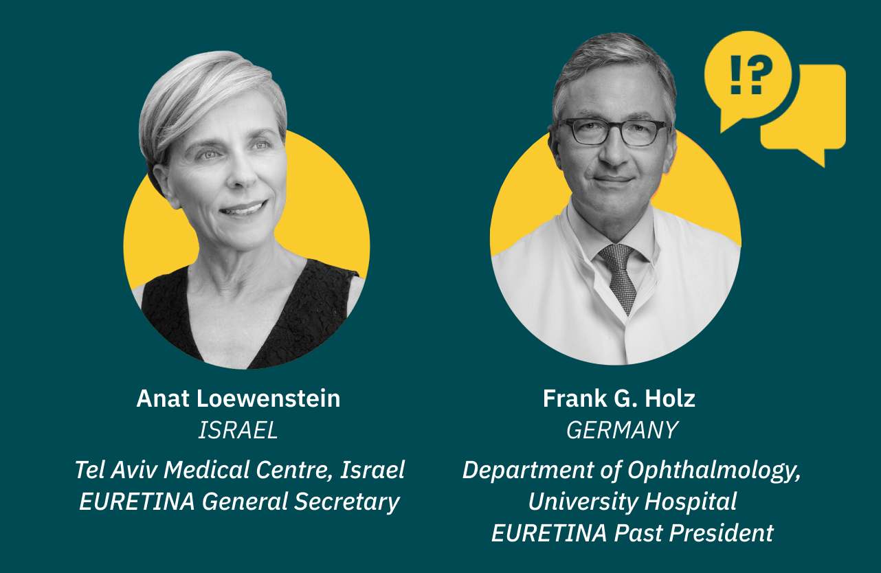 Feature image for Double Debate, featuring headshots of chairs, Anat Loewenstein (Israel) & Frank G Holz (Germany).