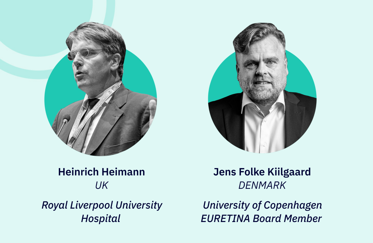 Feature image for Educational webinar, featuring headshots of chairs, Heinrich Heimann (UK) & Jens Folke Kiilgaard (Denmark).