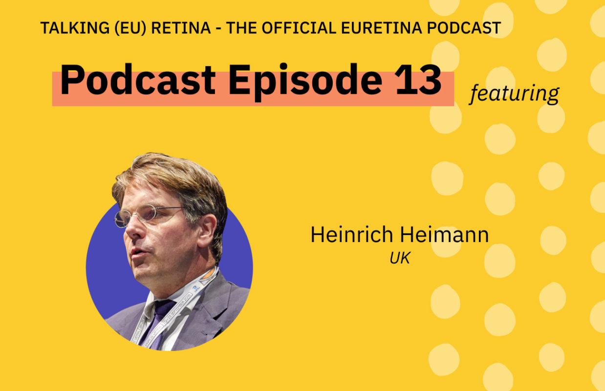 Feature image for Podcast Episode 13, featuring headshots of chair, Heinrich Heimann (UK).