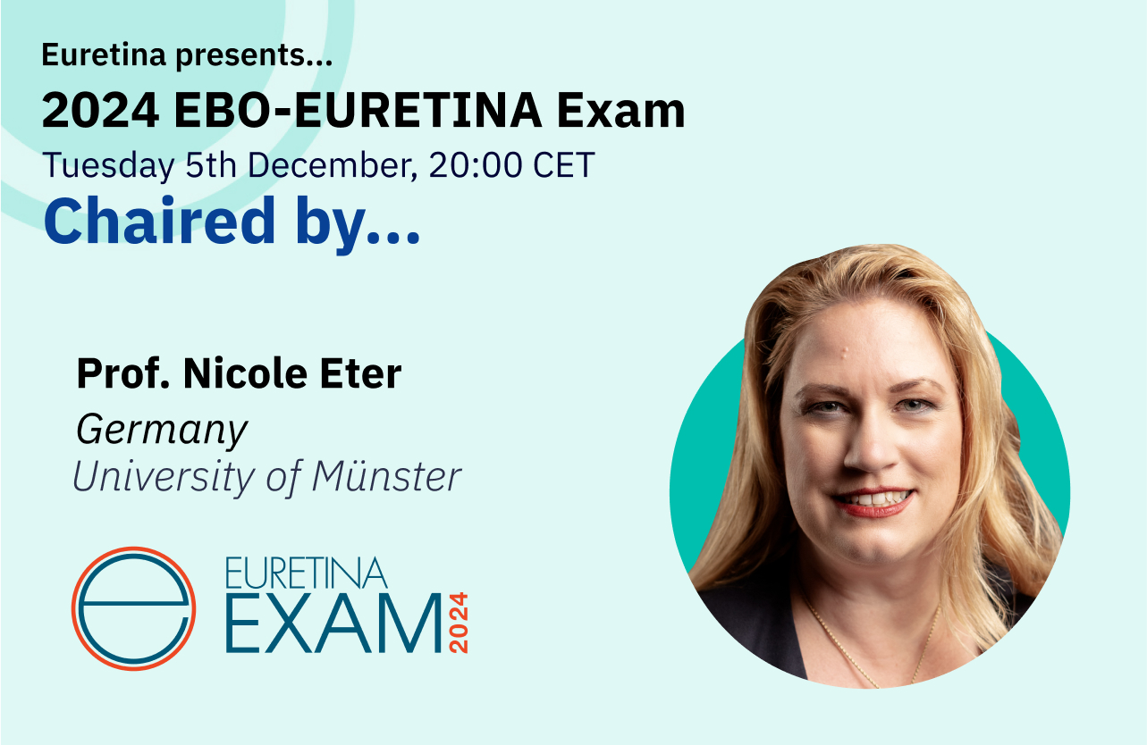 Feature image for Educational webinar, featuring headshots of chair, Nicole Eter (Germany).