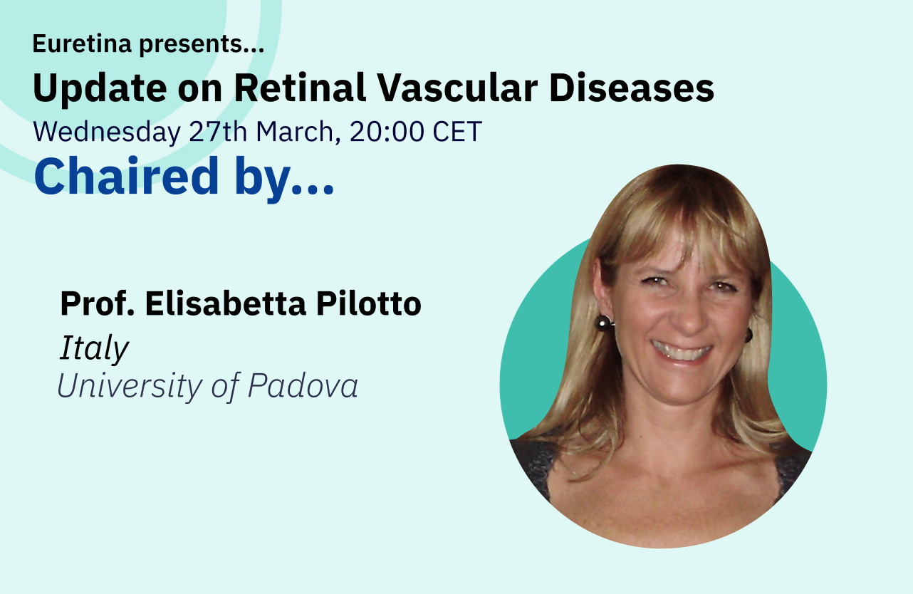 Feature image for Educational webinar, featuring headshots of chair, Elisabetta Pilotto (Italy).
