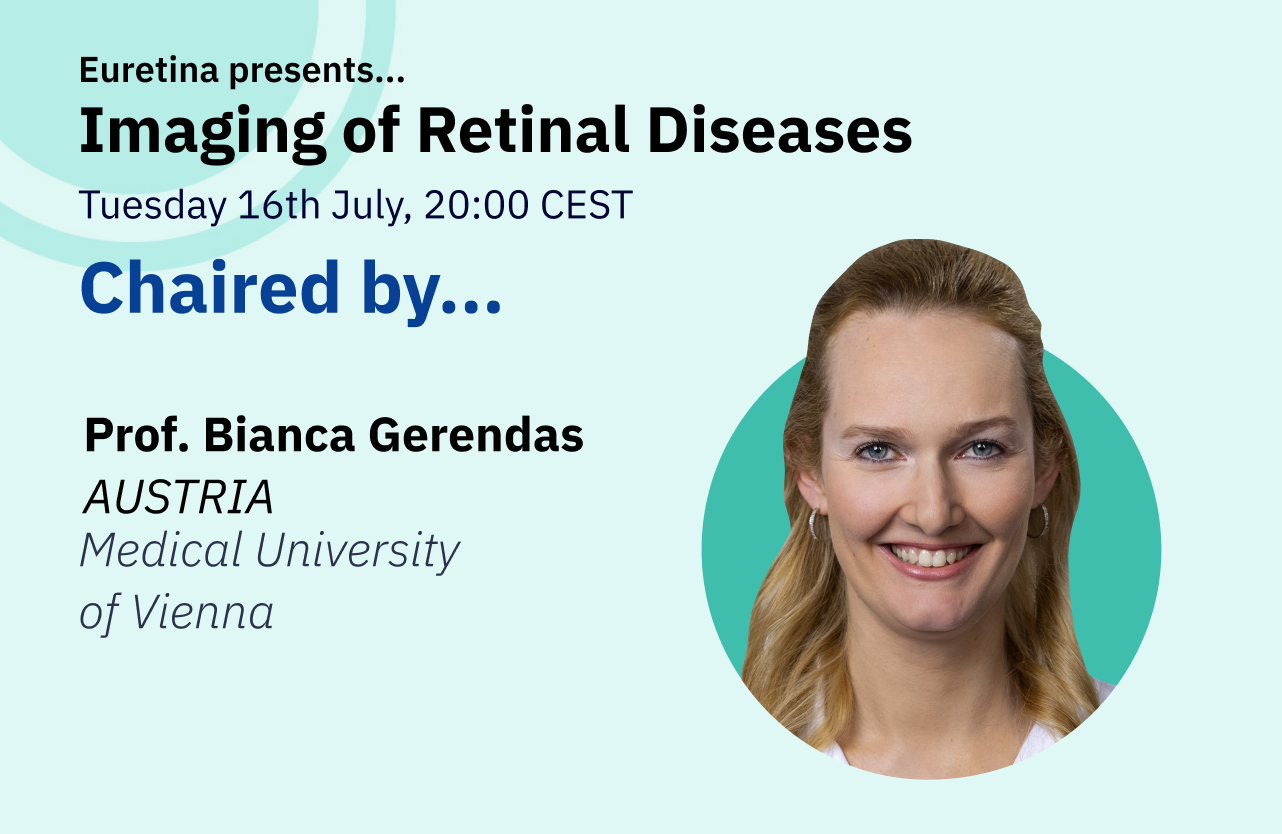 Feature image for Educational webinar, featuring headshots of chair, Bianca Gerendas (Austria).