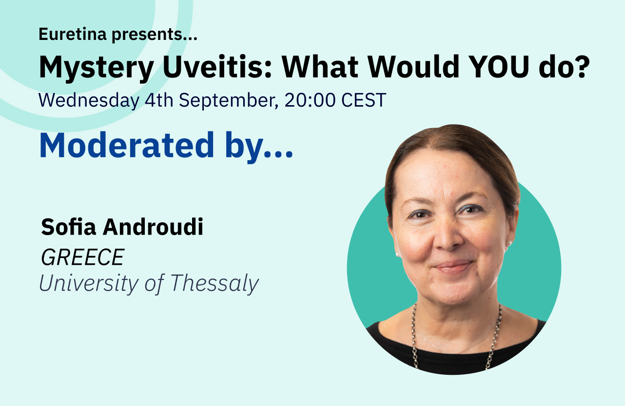 Feature image for Educational webinar, featuring headshots of chair, Sofia Androudi (Greece).