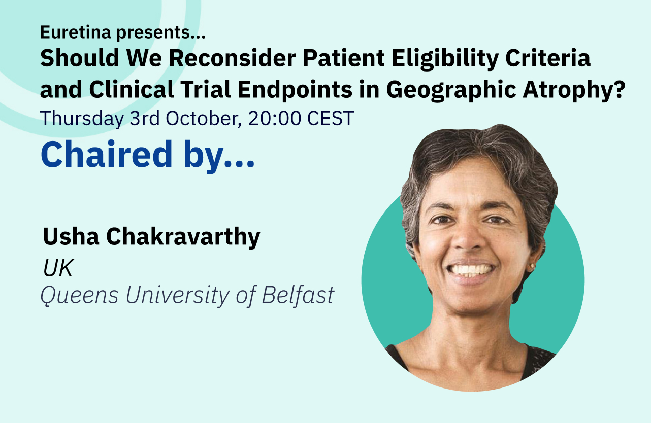 Feature image for Educational webinar, featuring headshots of chair, Usha Chakravarthy (UK).