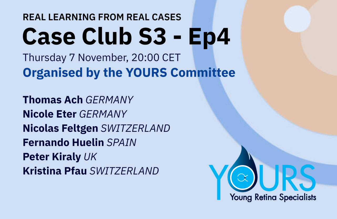 Feature image for Case Club S3 EP4, featuring presenters, Thomas Ach (Germany), Nicole Eter (Germany), Nicolas Feltgen (Switzerland), Fernando Huelin (Spain), Peter Kiraly (UK) & Kristina Pfau (Switzerland).