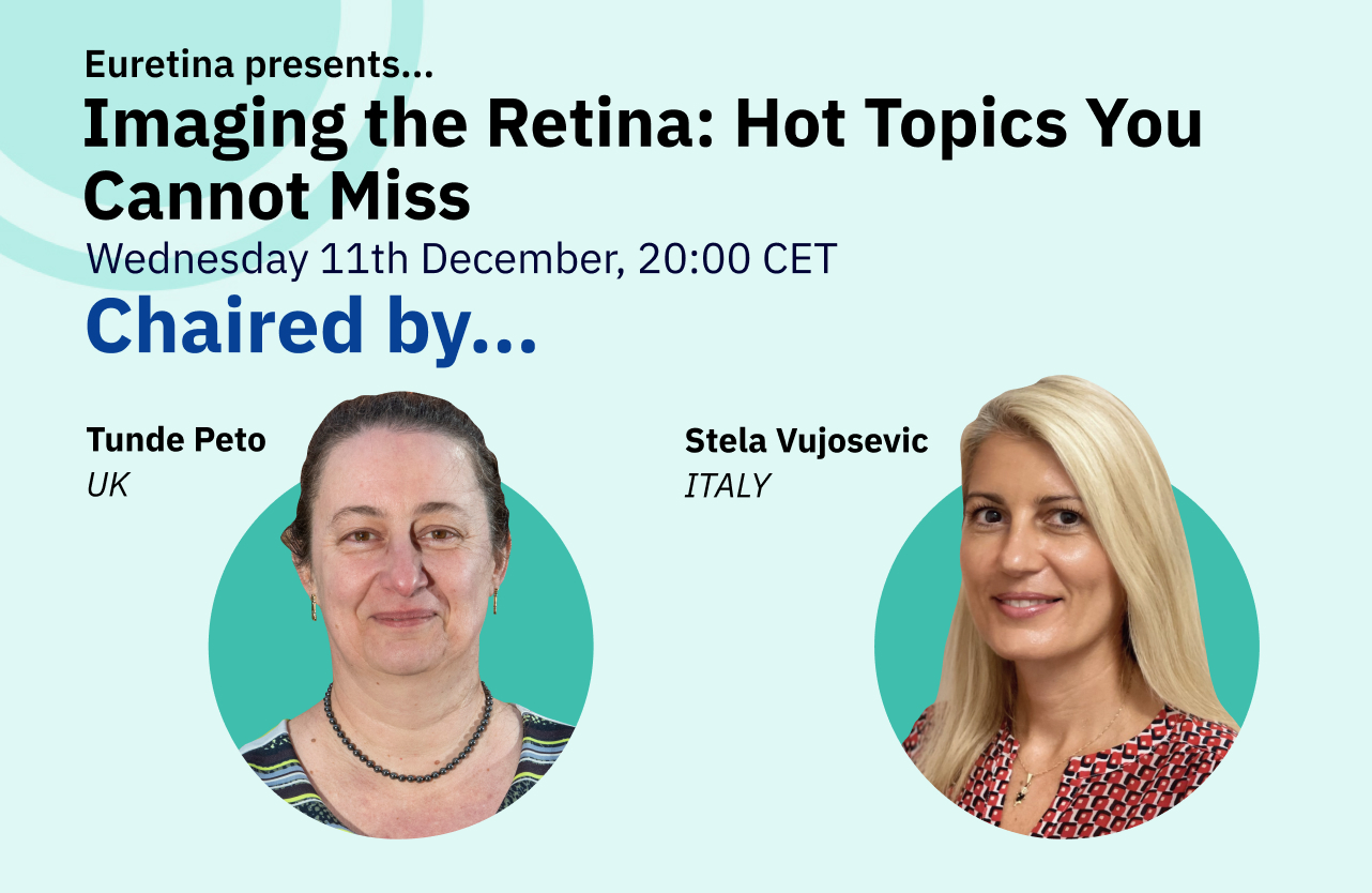 Feature image for Educational webinar, featuring headshots of chairs, Tunde Pet (UK) & Stela Vujosevic (Italy).