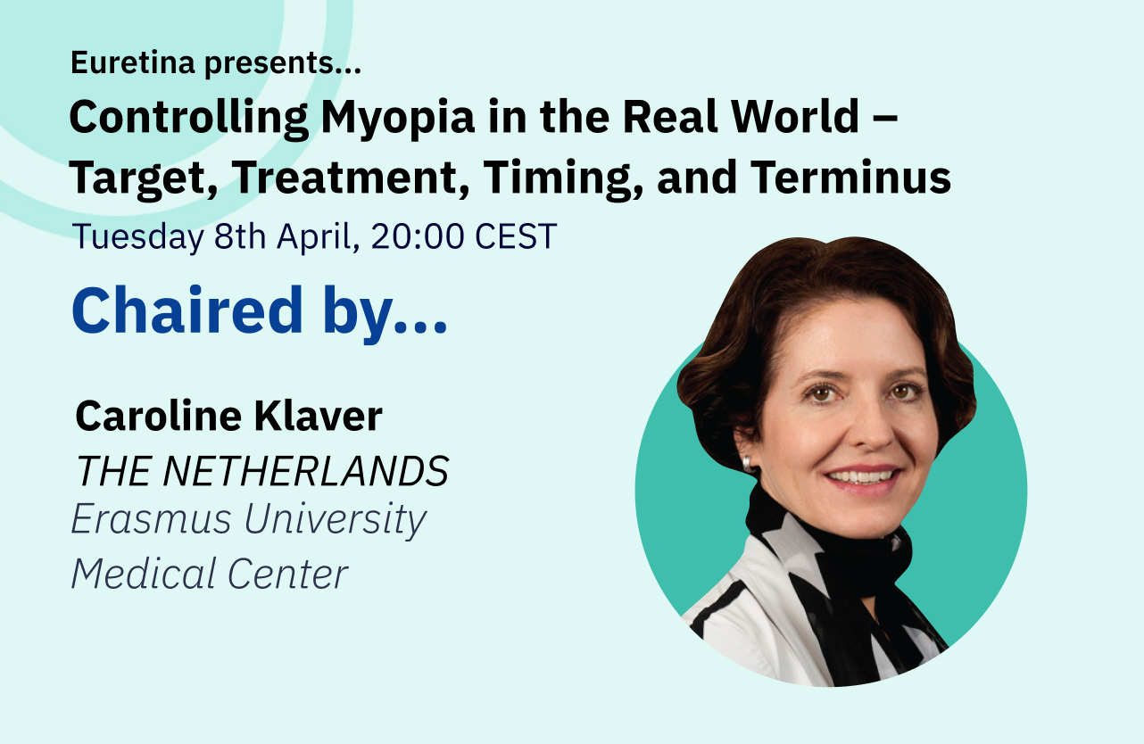 Feature image for Educational webinar, featuring headshots of chair, Caroline Klaver (The Netherlands)