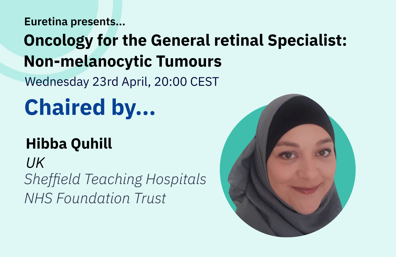 Feature image for Educational webinar, featuring headshots of chair, Hibba Quhill (UK)