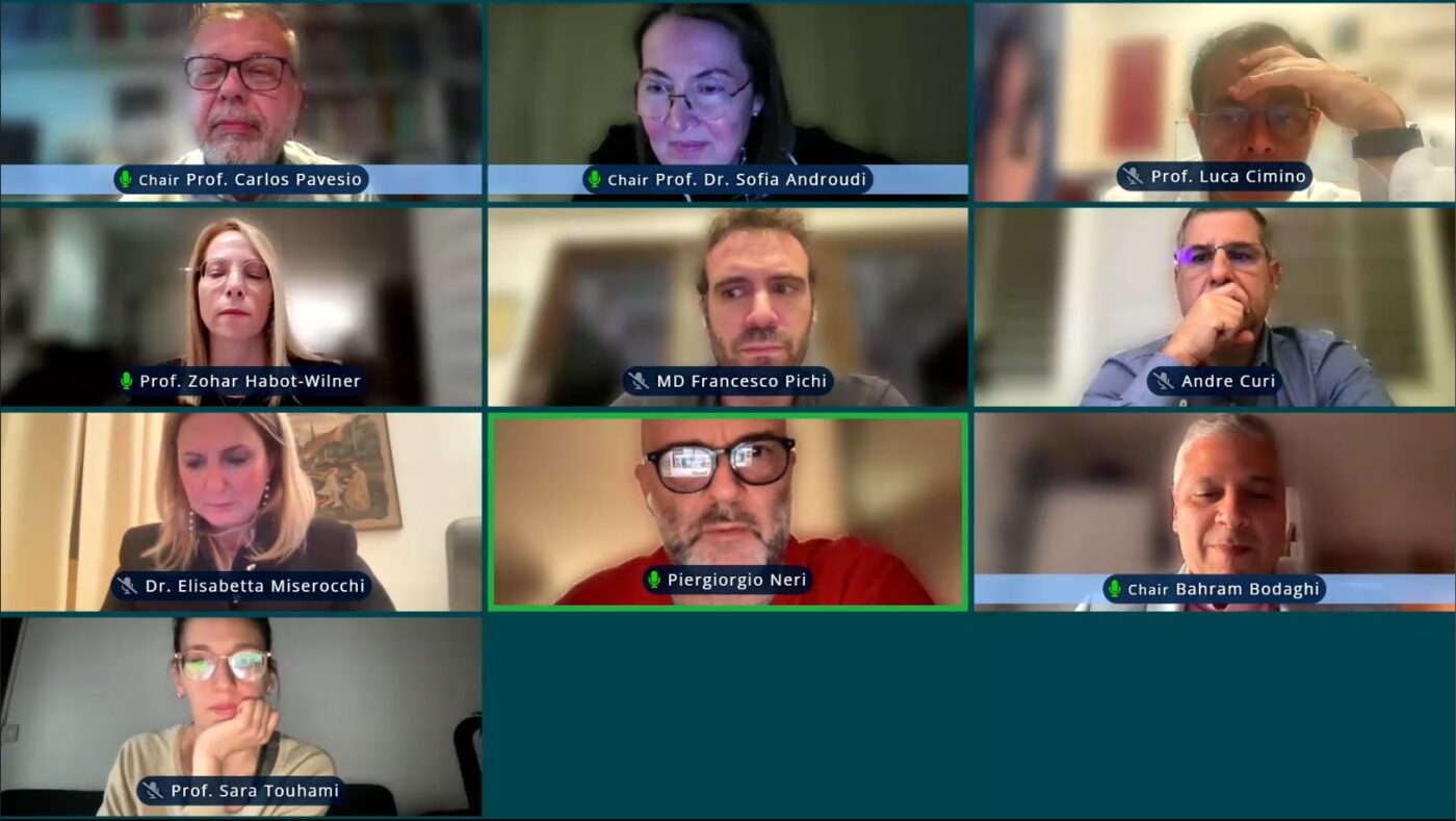 Speakers during an Euretina Educational Webinar.
