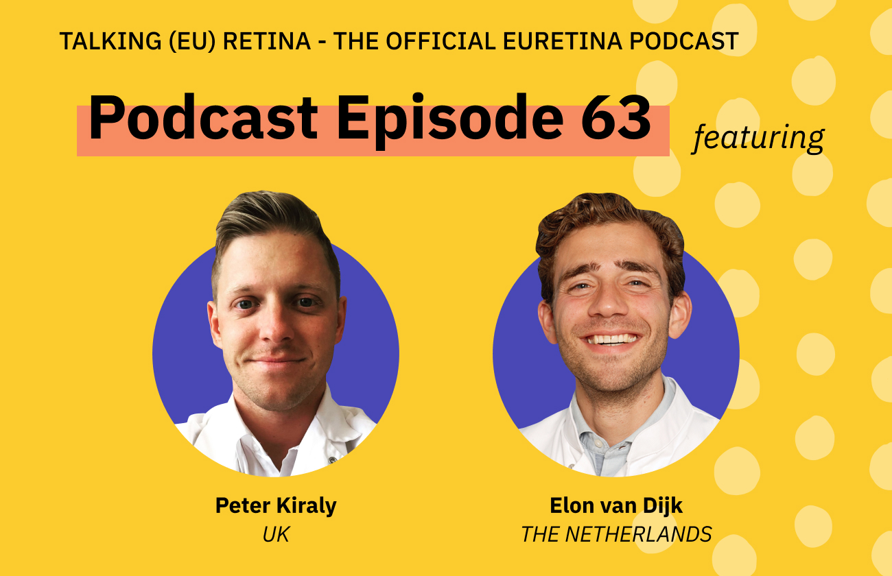 Feature image for Podcast Episode 63, featuring headshots of guests, Peter Kiraly (UK) & Elon Van Dijk (The Netherlands).
