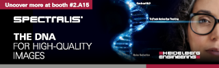 Heidelberg Engineering, Uncover more at booth #2.A15. "Spectralis", "The DNA for High-Quality Images".